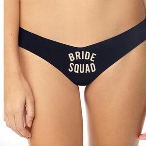 Lot of 3 Commando Bride Squad Black Thong Panties S/M Bridesmaid Bridal Party